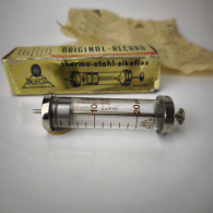 Vintage Glass Syringe 20 Cc Injecta Steinach MLW Original Record Germany #6086 - Medical & Dental Equipment
