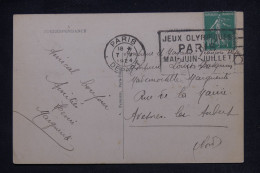 FRANCE - Flamme Des JO De Paris 1924 Sur Carte Postale - M 17531 - Lettres & Documents