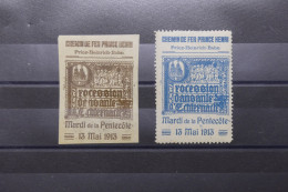 FRANCE / VIGNETTE - Chemin De Fer Prince Henri X 2 - 1913 - M 17606 - Toerisme (Vignetten)