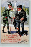39151501 - Kur  Humor Ist Das Wasser Dort Gut? Fragen Sie Mein Waldl I Sauf Koans  Regenschirm   Sign. F.S. AK - Chiens