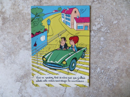 Delcampe - Cpm Humour - Illustrateur Julien Laurent Voiture Femme Au Volant Escalier Amortisseur ! Vous Pensiez Tout De Même Pas.. - Humor