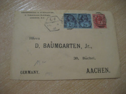 LONDON 1902 To Aachen Germany Cancel Slight Faults Regensburg And Schnapper Cover GREAT BRITAIN GB - Cartas & Documentos