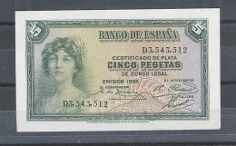 ESPAGNE    -5  PESETAS    -1935  -KP 85- NEUF-(UNC) - 5 Pesetas