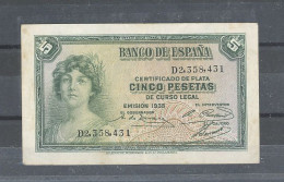 ESPAGNE    -5  PESETAS    -1935  -KP 85- TTB-(VF) - 5 Pesetas