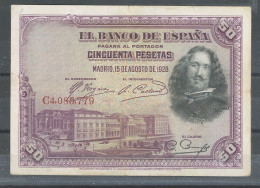 ESPAGNE    -50  PESETAS    -1928  -KP 75b-TTB-(VF) - 50 Pesetas