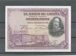 ESPAGNE    -50  PESETAS    -1928  -KP 75b-SPL-(AU) - 50 Pesetas