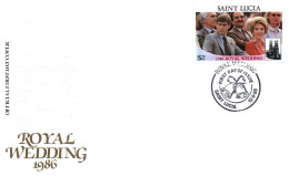 SAINT LUCIA - ENVELOPPE FDC - 1986 - ROYAL WELDING - St.Lucia (1979-...)