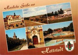 Hettstedt Rathaus Uebersicht Turnhalle Wehrturm Eingang Zum Ratskeller Freibad - Hettstedt