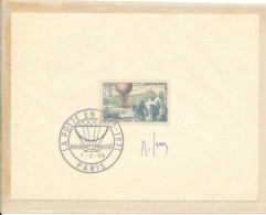 France 1955 N° 1018 Journée Du Timbre Lancement De La Poste Aérienne Ballon Guerre 1870 Oblit. GF Signé  Graveur Serres - Artistenproeven