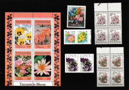 Canada USA Tanzania Czechoslovakia Flowers Fine Lot MNH - Altri & Non Classificati