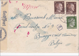 III. Reich: Brief Flugzeugbau Darmstadt Nach Belgien Mit Zensur 1942 - Covers & Documents