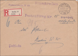 III. Reich: Postauftrag Einschreiben Innerhalb Von Berlin 1937 - Covers & Documents