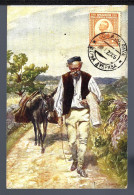 YOUGOSLAVIE - PEINTURE SUR CARTE DE 1922 - RETOUR DE LA FOIRE - - Jugoslavia