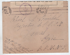 MAROC LETTRE COVER FM CASABLANCA 1944 POUR SYRIE DAMAS SYRIA + CENSURE CONTROLE CM CROIX LORRAINE + VERSO RARE - WW II
