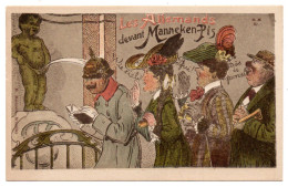 Guillaume II. Caricature. Satirique. Les Allemands Devant Manneken-Pis - Weltkrieg 1914-18