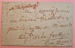 Marque Postale Contreseing Rouge Thème Police (datée An 5) - Polizei - Gendarmerie