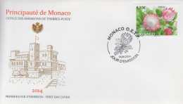 Enveloppe  FDC   1er  Jour   MONACO    SEPAC   Fleurs    2014 - FDC