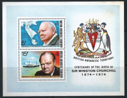 British Antarctic Territory Sg MS63 - Sir Winston Churchill Sheet 1974 MNH - Neufs