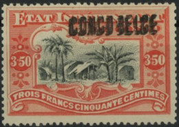 [** SUP] N° 37B-Cu, 3F50 Vermillon Avec Surcharge Doublée 'Congo Belge'. Certificat Photo. Rarissime - Unused Stamps