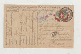 FRANCHIGIA POSTA MILITARE CAMPO RIORDINAMENTO DEL 1918 CON CENSURA VERSO ROMA WW1 - Franchigia