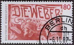 RFA Poste Obl Yv:1176 Mi:1344 Gerhart Hauptmann Die Weber (TB Cachet à Date) Berlin 6-11-87 - Schriftsteller