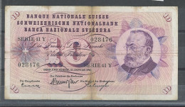SUISSE -10 FRANCS - 1955 /77 -SIGN. 39 -KP 45 -B - (VG) - Svizzera