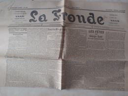 1901 RARE JOURNAL FEMINISTE LA FRONDE / MARGUERITE DURAND / FETES GEORGE SAND A NOHANT INDRE BERRY  TBE - Other & Unclassified