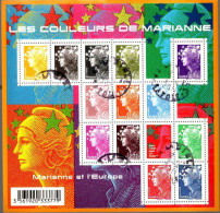 France Bloc/F Obl Yv:F4409 Mi:4406F Les Couleurs De Marianne (cachet Rond)traces Encre Au Dos - 2008-2013 Marianne De Beaujard