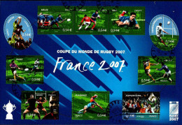 France Bloc/F Obl Yv: 110 Mi:4277/86KB Coupe Du Monde De Rugby (Beau Cachet Rond) - Rugby