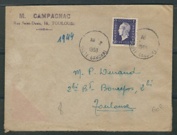 FRANCE 1950 N° 701 Seul Sur Obl. S/Lettre Pour Toulouse - Lettres & Documents
