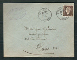 FRANCE 1945 N° 692 Seul Sur Obl. S/Lettre Pour Paris - Lettres & Documents