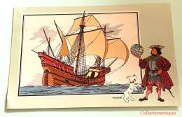 Chromo Voir Et Savoir - Hergé - Speciment 1955 - Papier Brillant  - B - Chromos
