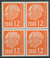 OPD Saarbrücken 1957 Bundespräsident Theodor Heuss 387 4er-Block Postfrisch - Neufs