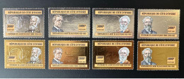 Côte D'Ivoire Ivory Coast 2005 Mi. 1418 - 1425 Or Argent Gold Silver Centenaire De La Mort De Jules Verne - Ecrivains