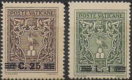 1945-46 Vaticano Small Medallions 2v. MNH Sassone N. 103A/104A - Altri & Non Classificati