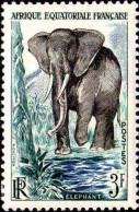 AEF Poste N** Yv:240 Mi:307 Eléphant (Petit Def) Petit Pli - Elephants