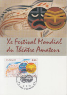 Carte  Maximum  1er  Jour    MONACO   10éme   Festival    Mondial   De   THEATRE   Amateur   1993 - Maximumkarten (MC)