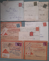 FRANCE ANNEE 1903/1932 TP PERFORES LOT DE 9 LETTRES VOIR DETAIL SUR SCANS TB. - Covers & Documents