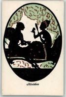 10679720 - Mit Glimmer/Glitzerauflage Staendchen  Nackte Frau Handspiegel  Silhouetten - Lapinot