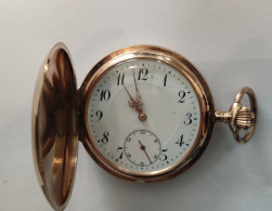 Goldene Taschenuhr Mit Kette - Antike Uhren