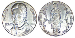02952 GETTONE TOKEN JETON FICHA COMMEMORATIVE CERES FAO ROME MICHELE MORGAN CONTRE LA FAIM DENS LE MONDE 1971 - Andere & Zonder Classificatie