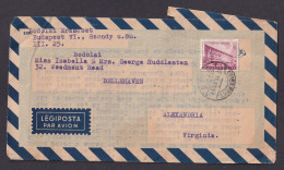 HUNGARY 1957 Air Mail Cover Aerogram Budapest To Alexandria USA - Covers & Documents