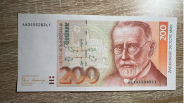 Germany，200 Deutsche Mark，1989，pick 42，prefix AA，GEM UNC Condition - 200 Deutsche Mark