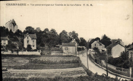 CPA Champagne Vue Panoramique Sur I'Entree De La Rue D'Aire - Champagne Sur Oise