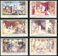 6 Sammelbilder Liebig, Serie Nr.: 1516, Herode Anipas, Gaule, Caligula, St-Jean-Baptiste, Auguste, Tiberiade - Liebig