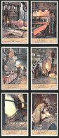 6 Sammelbilder Liebig, Serie Nr.: 1369, In De Staalfabriek, Hoogoven, Thomas Convertor, Electrostaal, Walswerk, Smeedp - Liebig