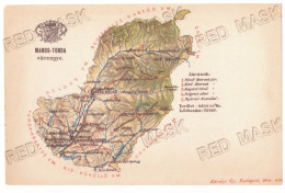 RO 49 - 22317 Map, TARGU MURES, AIUD, REGHIN, Romania - Old Postcard - Unused - Romania