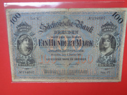 Sächsische Bank Zu Dresden 100 MARK 1911 SERIE IV Circuler (B.36) - [11] Local Banknote Issues