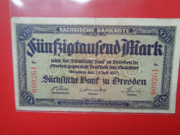 Sächsische Bank Zu Dresden 50.000 MARK 1923 Circuler (B.36) - [11] Local Banknote Issues
