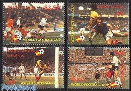 Saint Lucia 1982 World Cup Football 4v, Mint NH, Sport - Football - St.Lucia (1979-...)